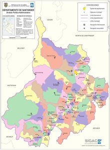División político-administrativa del departamento de Santander.