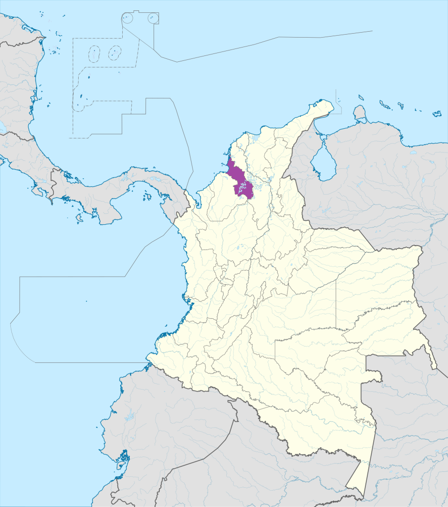 Mapa de ubicación del departamento de Sucre en Colombia.