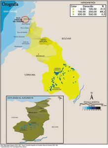 Orografía del departamento de Sucre (Colombia).