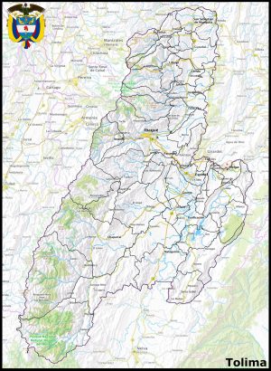 Mapa del departamento del Tolima