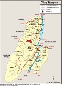Vías y transporte en el departamento del Tolima.