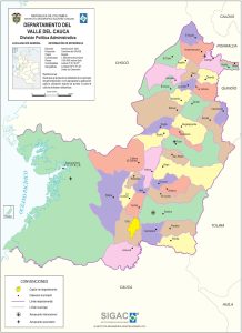 División político-administrativa del departamento del Valle del Cauca.