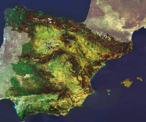 Imagen de satélite de España. Imagen de satélite de España.