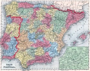 Mapa de España y Portugal 1857. Mapa de España y Portugal 1857.