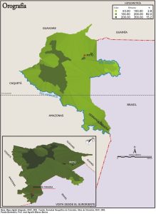 Orografía del departamento del Vaupés.