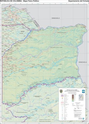 Mapa físico del departamento del Vichada