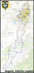 Mapa físico de Bogotá, Distrito Capital. Mapa físico de Bogotá, Distrito Capital.