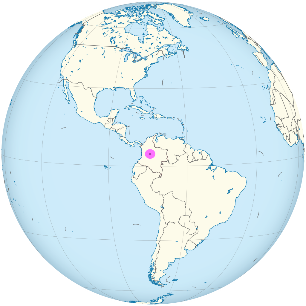 Mapa de ubicación de la ciudad de Bogotá.