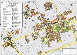 Plano del centro histórico de Bogotá