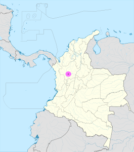 Mapa de ubicación de Medellín en Colombia.