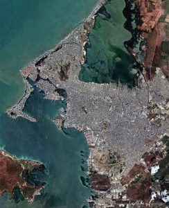 Imagen satelital de Cartagena de Indias.