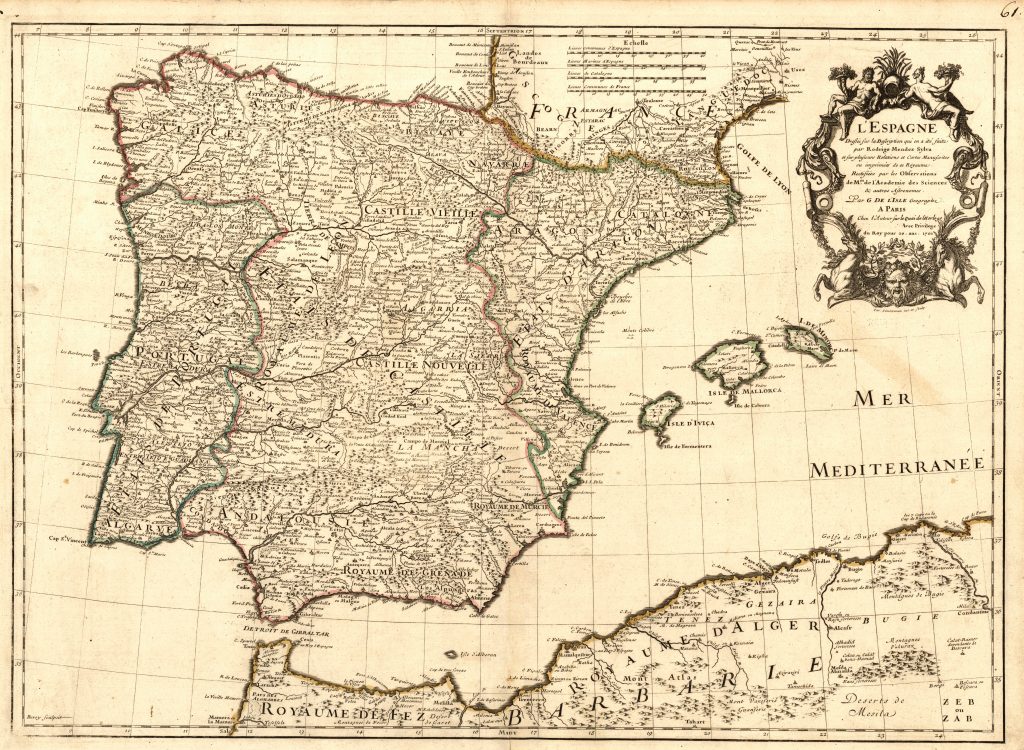 Mapa de España de 1701.