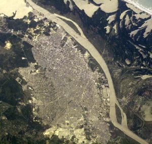 Imagen satelital de Barranquilla.