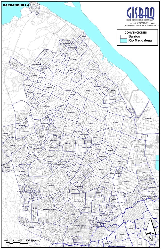 Plano de la ciudad de Barranquilla.