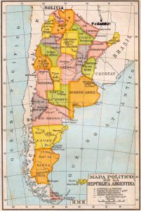 Mapa político de la República Argentina, cerca de 1940.
