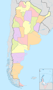 Mapa mudo coloreado de Argentina.