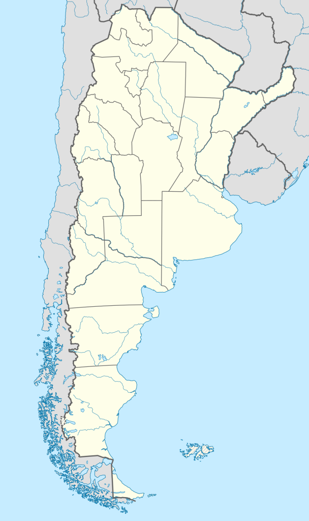 Mapa mudo de Argentina.