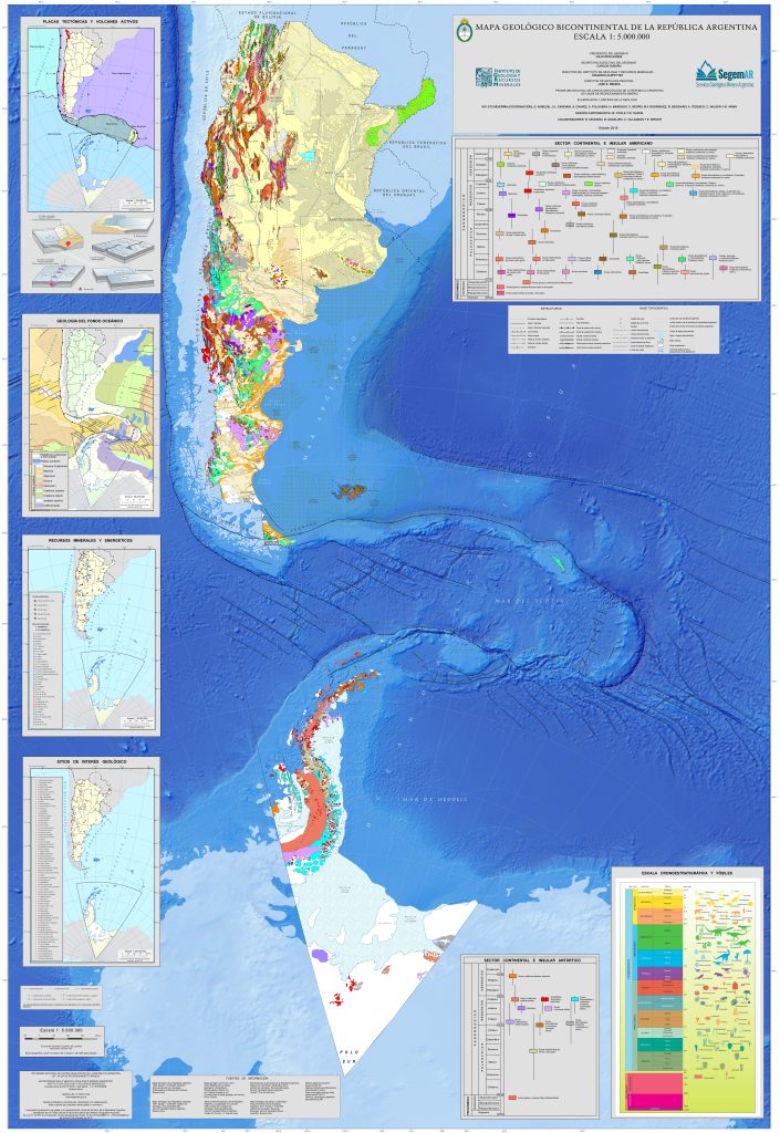 Mapa geológico de Argentina 2018.