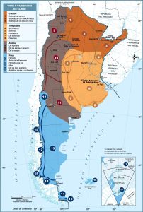 Mapa climático de la República Argentina.