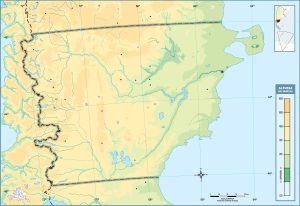 Mapa topográfico en blanco de la provincia del Chubut.