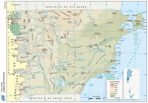 Mapa geográfico de la provincia del Chubut.