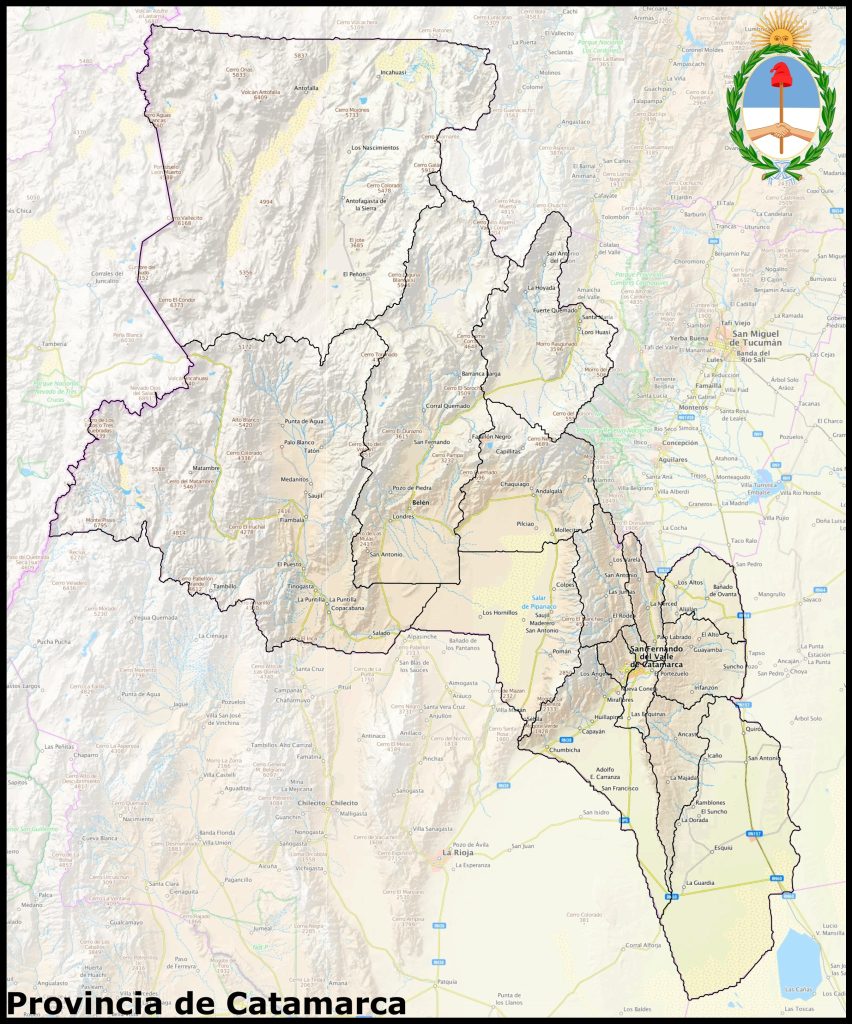 Mapa de la provincia de Catamarca.