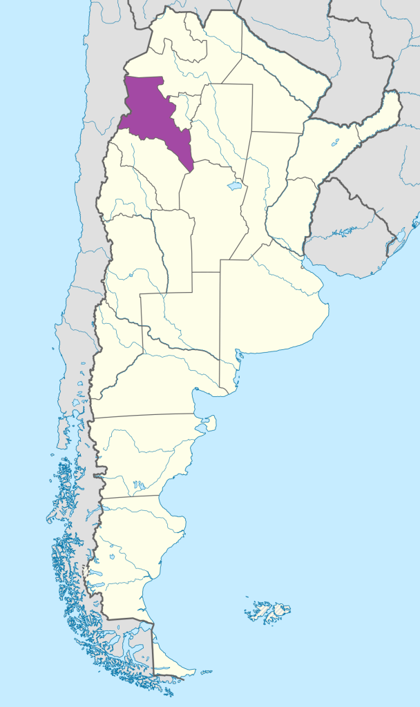 Mapa de ubicación de la provincia de Catamarca en Argentina.