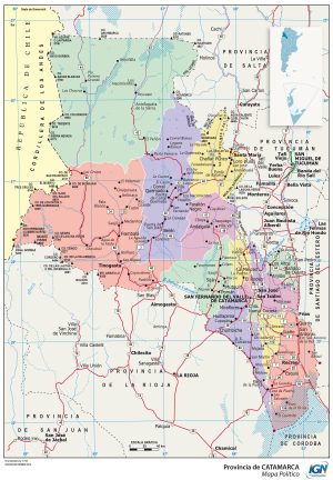 Mapa político de la provincia de Catamarca