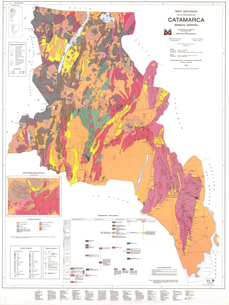 Mapa geológico de la provincia de Catamarca.