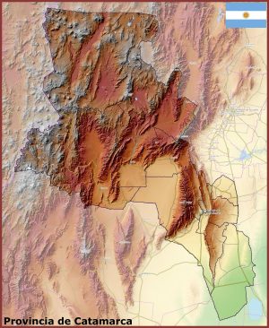 Mapa físico de la provincia de Catamarca