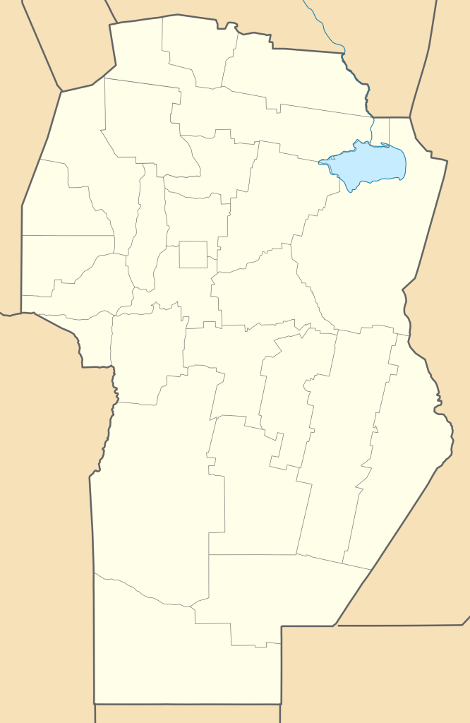 Mapa mudo de la provincia de Córdoba (Argentina).