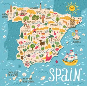 Mapa turístico pictórico de España. Mapa turístico pictórico de España.