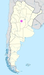 Mapa de ubicación de la ciudad de Córdoba en Argentina.