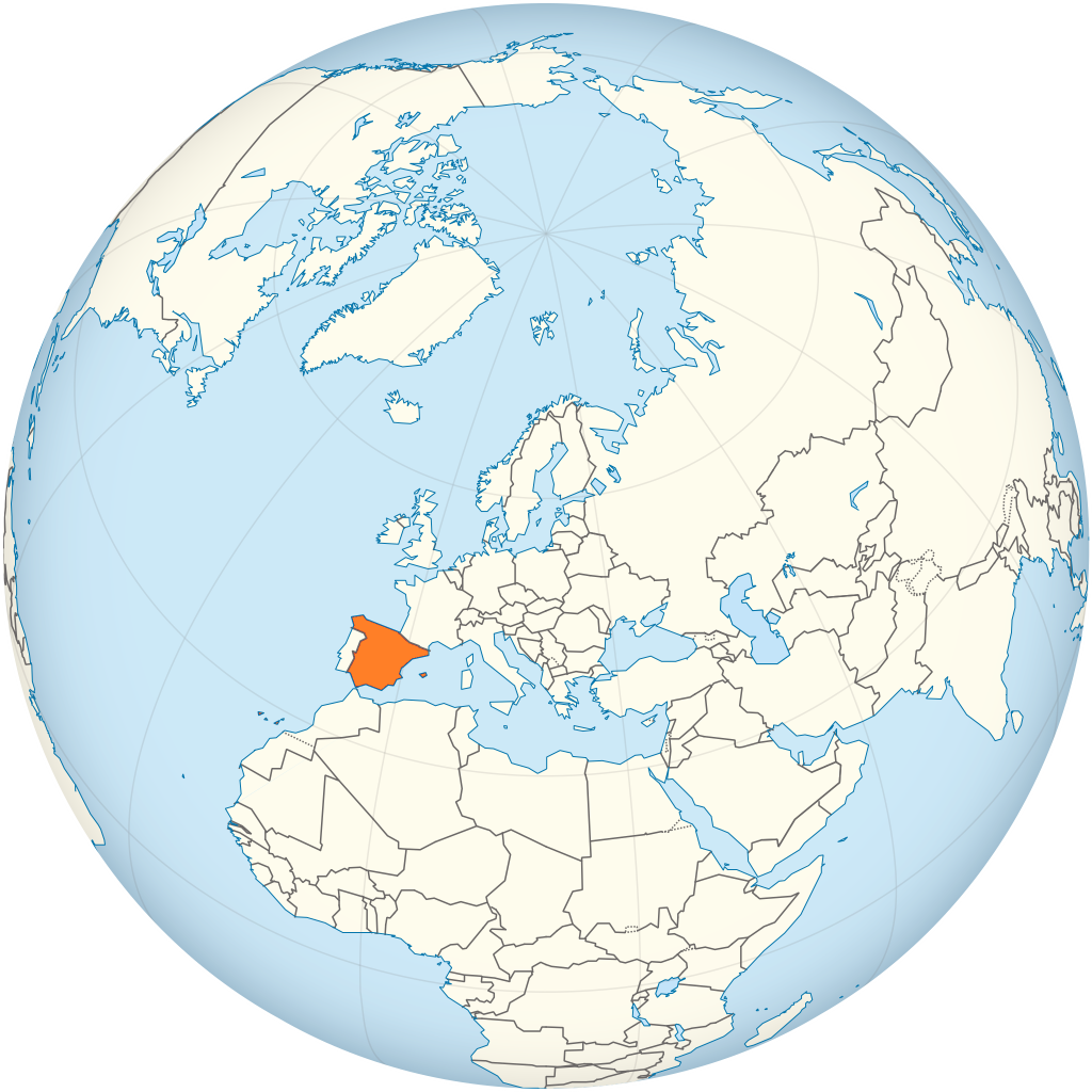 Mapa de ubicación de España.