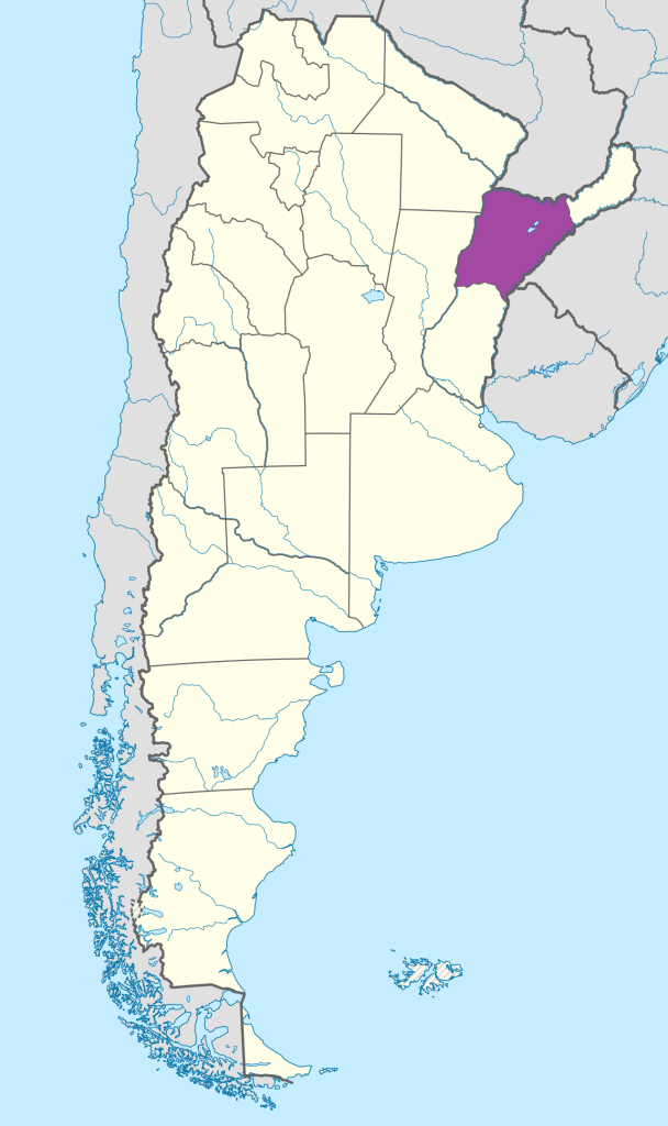 Mapa de ubicación de la provincia de Córdoba en Argentina.