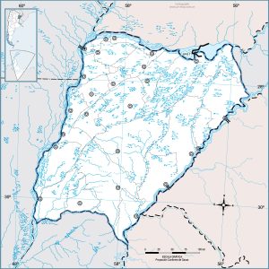 Mapa político mudo de la provincia de Corrientes.