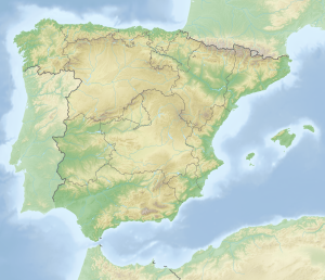 Mapa físico en blanco de España.