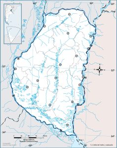 Mapa político mudo de la provincia de Entre Ríos.
