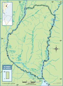 Mapa topográfico en blanco de la provincia de Entre Ríos.