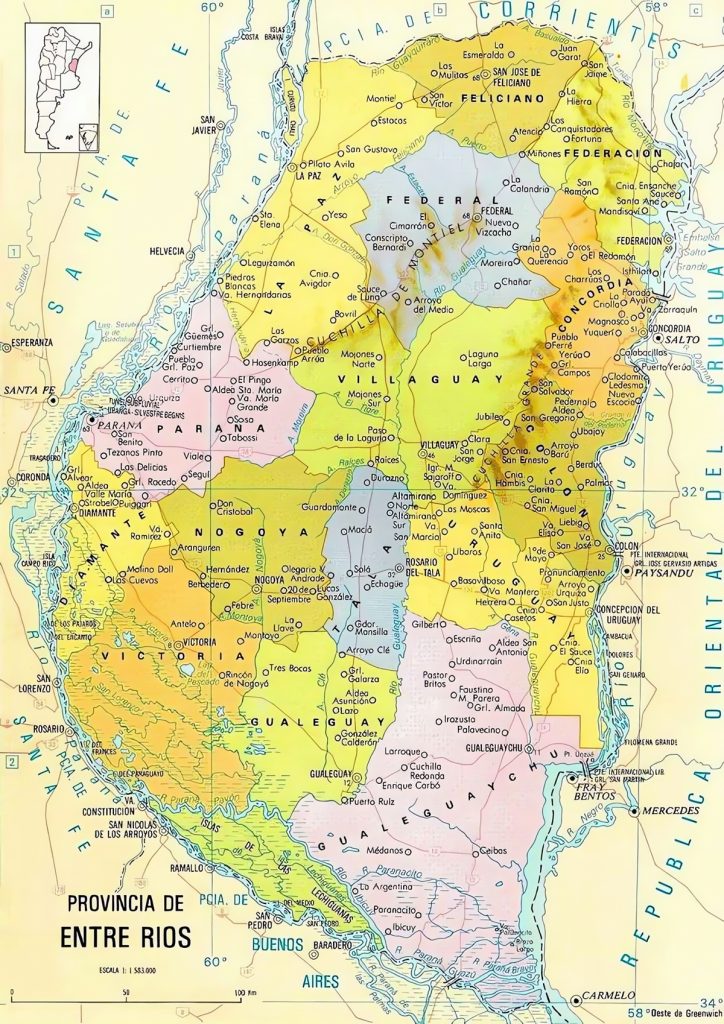 Mapa político de la provincia de Entre Ríos - Galería de mapas