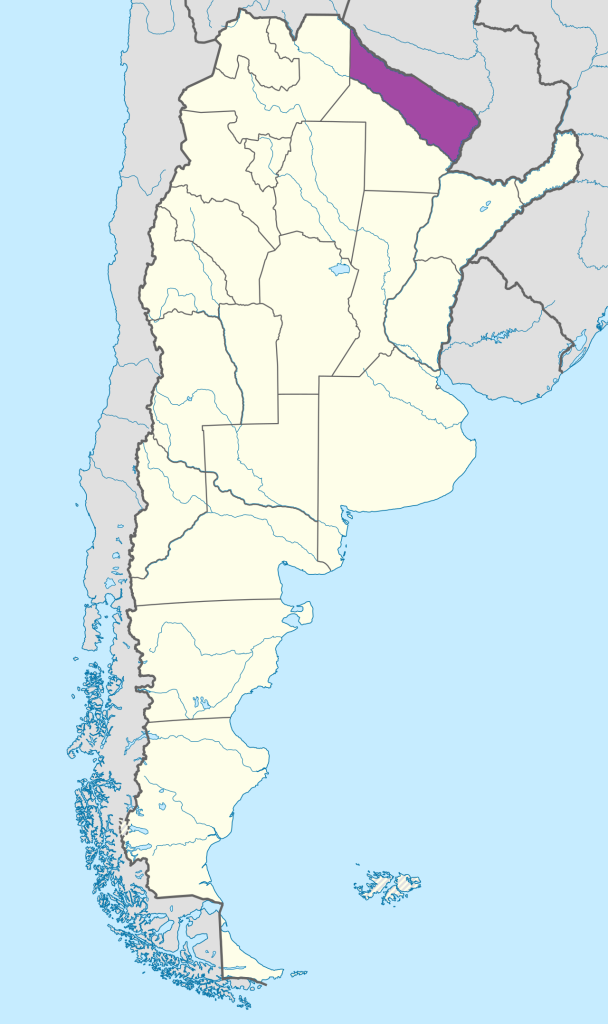 Mapa de ubicación de la provincia de Formosa en Argentina.