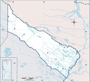 Mapa político mudo de la provincia de Formosa.