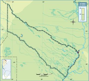 Mapa topográfico en blanco de la provincia de Formosa.