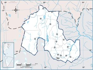 Mapa político mudo de la provincia de Jujuy.