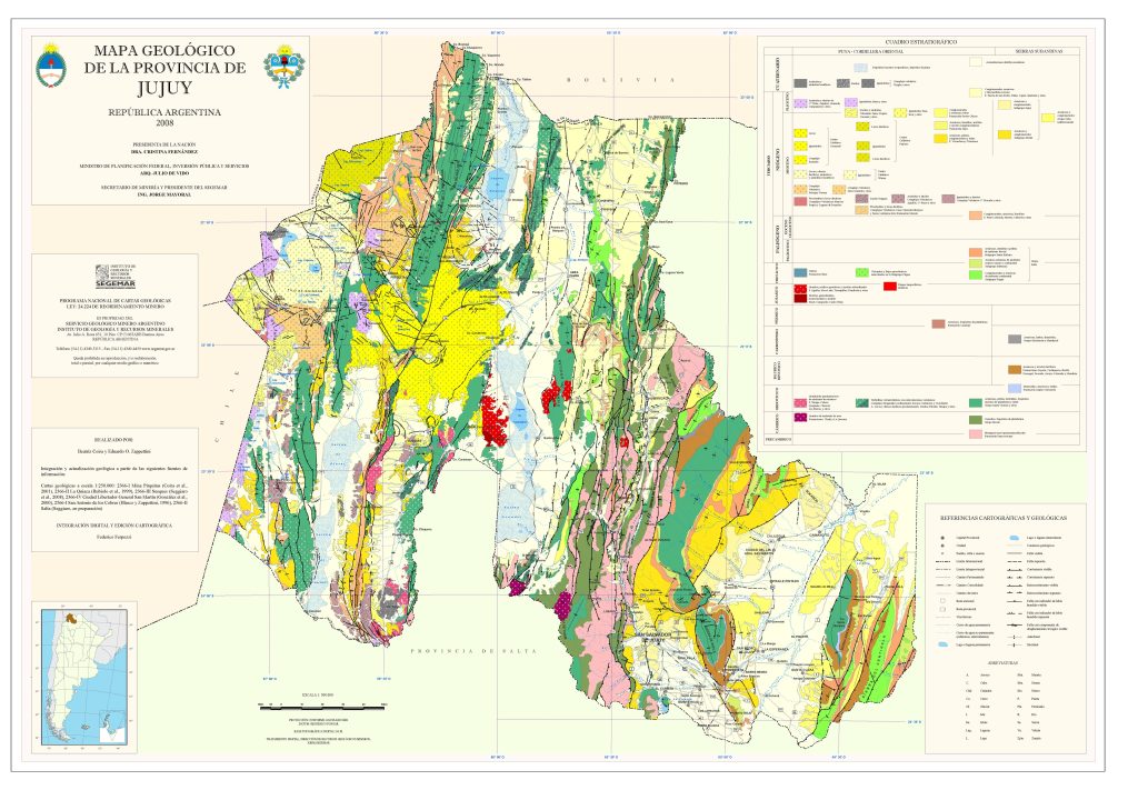 Mapa geológico de la provincia de Jujuy.