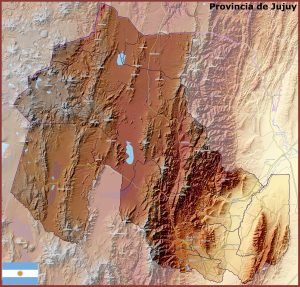 Mapa físico de la provincia de Jujuy