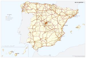 Mapa de carreteras de España de 2016.