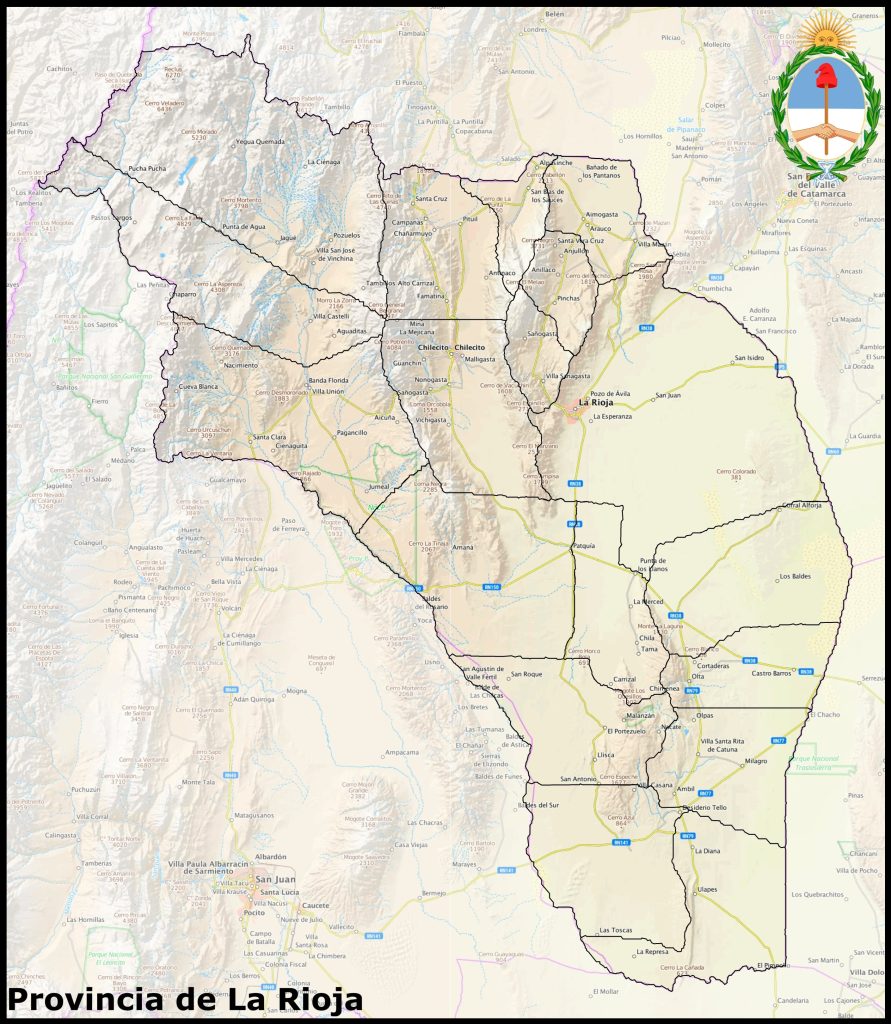 Mapa de la provincia de La Rioja (Argentina).