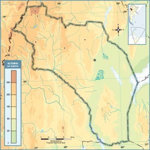 Mapa topográfico en blanco de la provincia de La Rioja.