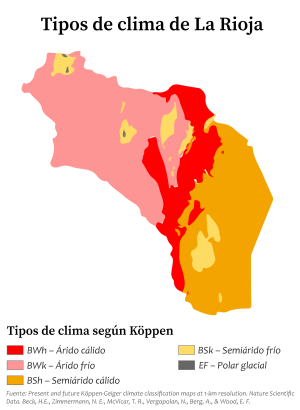 Mapa climático de la provincia de La Rioja (Argentina)